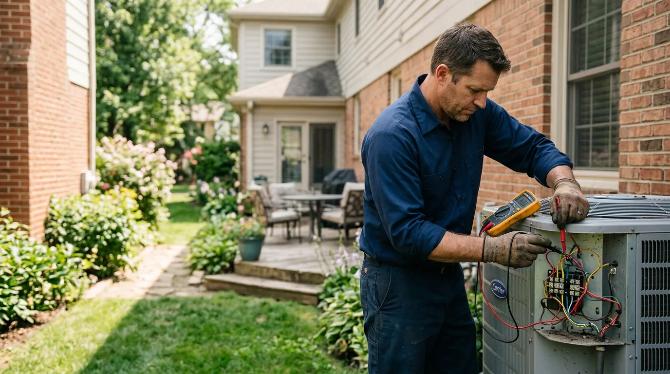HVAC technician working near Bergen, NY
